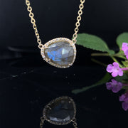 Labradorite and diamond Necklace