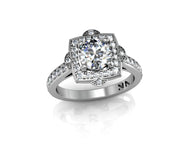 "Laurel" Semi Mount diamond engagement ring. Fits 1 carat center stone