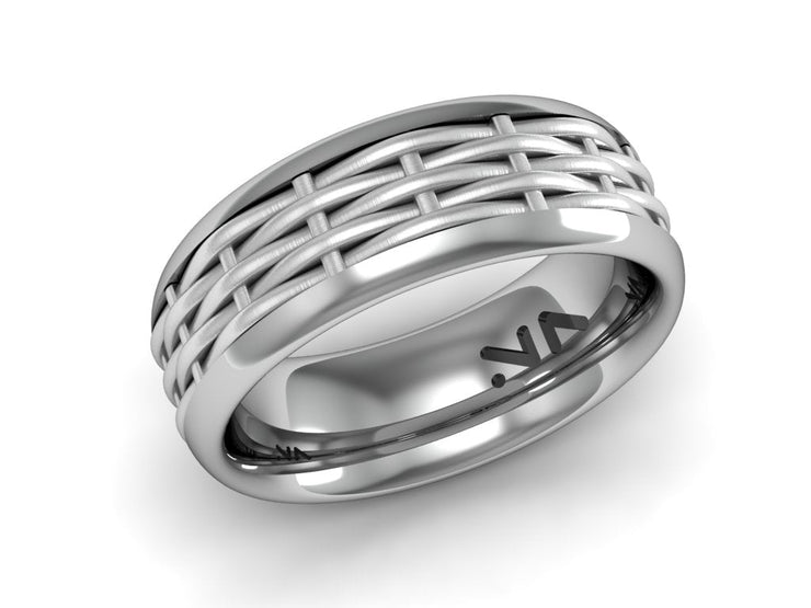 Classic Basket Weave Sterling Silver Ring, Size 10