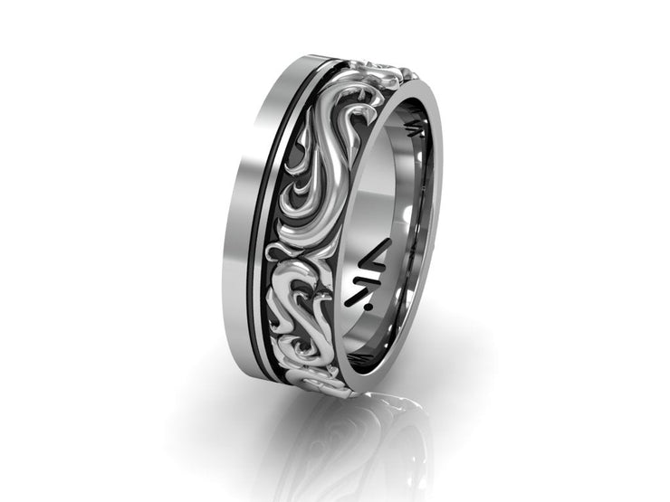 Classic Scroll Sterling Silver Ring, Size 10