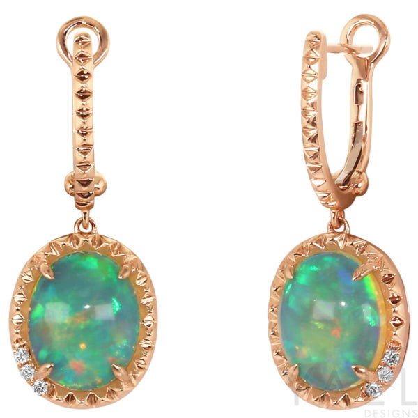Yael 14k Rose gold and Opal Dangle earrings