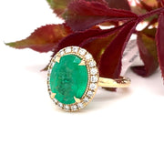 3.36 carat Emerald and diamond ring