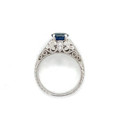 Vintage Inspired Sapphire and Diamond Engagement ring