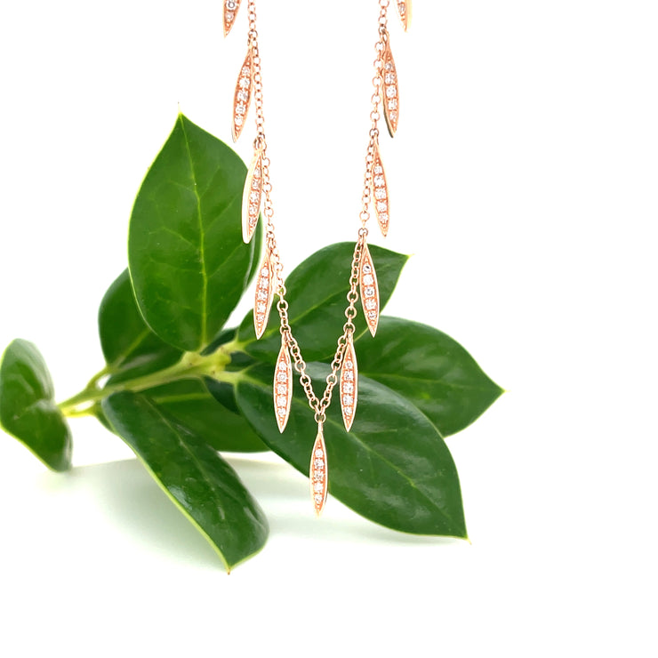 Rose Gold Diamond Leaf Necklace