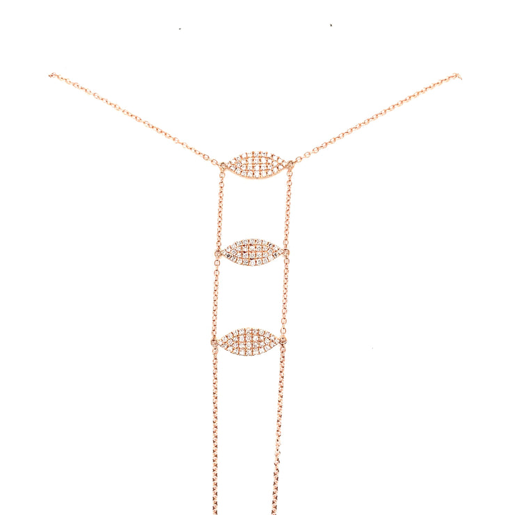 14k rose gold Diamond Lariat necklace