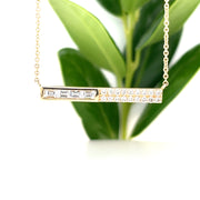 14k gold Diamond Bar Necklace