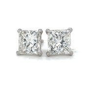 2.17 carat Princess Cut Diamond Stud Earrings