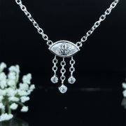 Diamond Marquise Dangle Necklace, evil eye