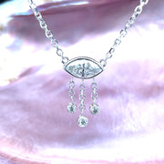 Diamond Marquise Dangle Necklace, evil eye