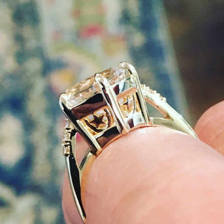 Lone star cut blue topaz and diamond 14k gold ring – Nikolas Alan Harrison  Jewelers