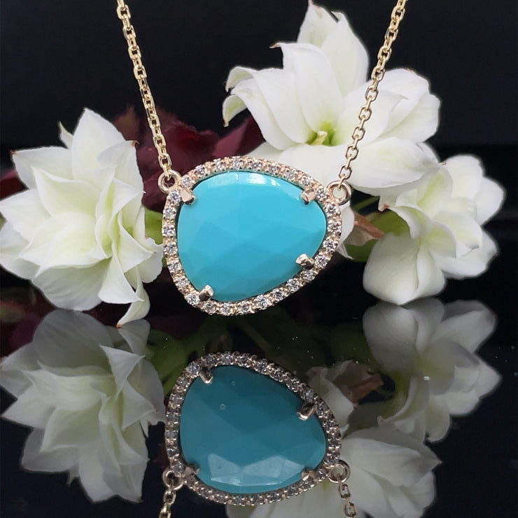 Turquoise and diamond Necklace