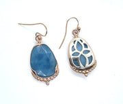 Blue Denim Quartz 14k rose gold earrings Earrings