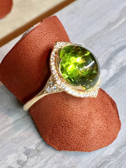 7.5 carat Perdiot and diamond ring